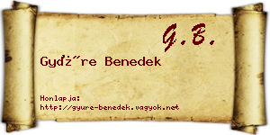 Gyüre Benedek névjegykártya