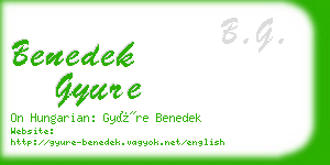 benedek gyure business card